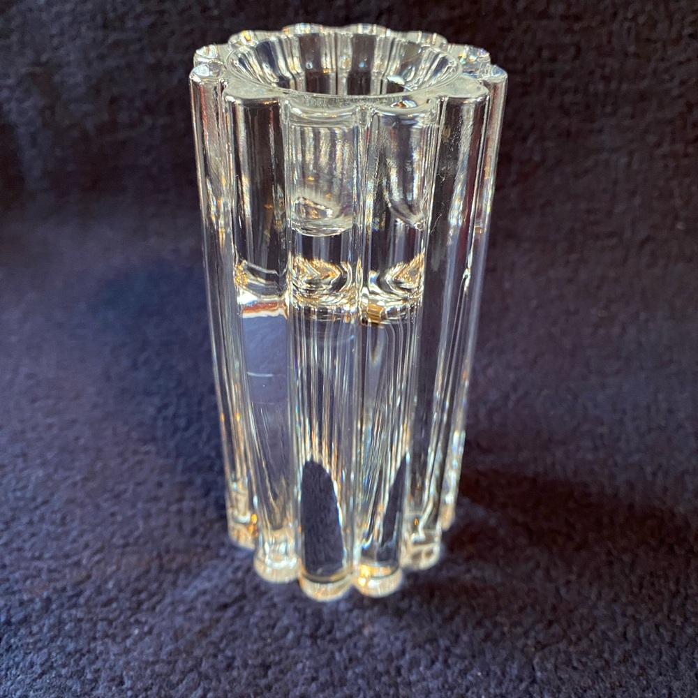 Glass Reversible Candleholder Heavy Flower shape